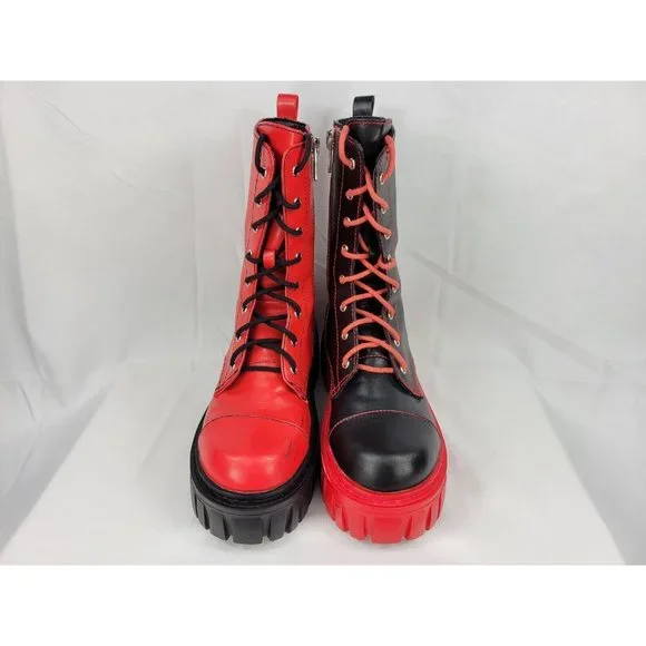 Current Mood x Dolls Kill Mid Calf Platform Goth Rave Boots Womens 9 M CM21-367 - Picture 7 of 10